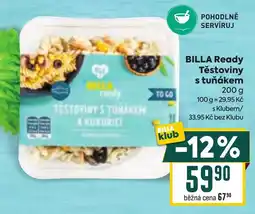 Billa Billa ready těstoviny s tuňákem a kukuricí nabídka