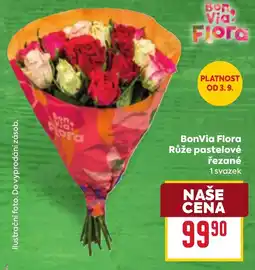 Billa BonVia Flora Růže pastelové řezané nabídka