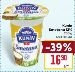 Billa Kunín Smetana 12% nabídka