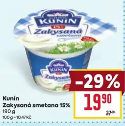 Billa Kunín zakysaná smetana 15% nabídka