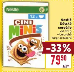 Billa Nestlé dětské cereálie nabídka