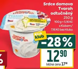 Billa Srdce domova tvaroh odtučněný nabídka