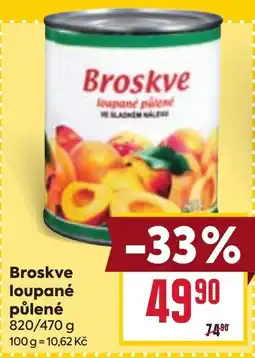 Billa Broskve loupané půlené nabídka