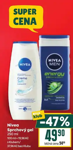 Billa Nivea sprchový gel nabídka
