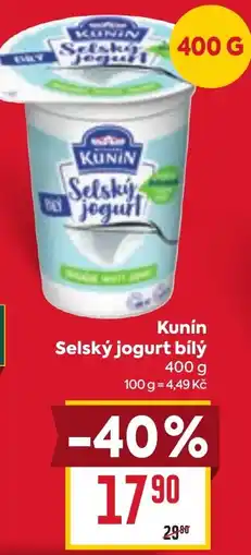Billa Kunín Selský jogurt bílý nabídka