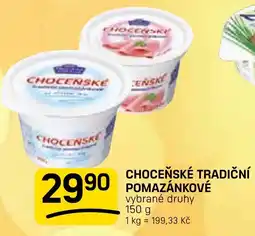 Flop Chocenske tradiční pomazánkové nabídka