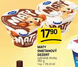 Flop Maty smetanový dezert nabídka