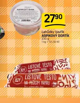 Flop Lahůdky Vavřík aspikový dortík nabídka