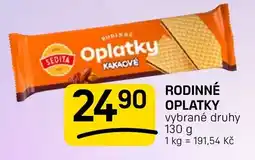 Flop Sedita rodinné oplatky kakaové nabídka