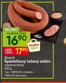 Hruška Prantl špekáčkový točený salám nabídka