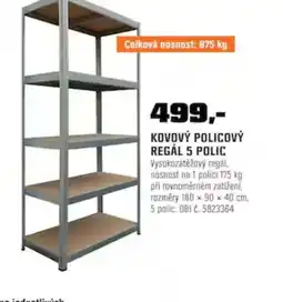OBI Kovový policový regál 5 polic nabídka