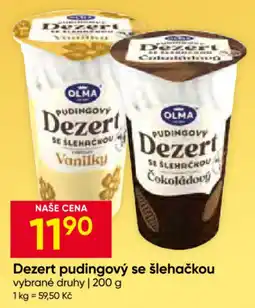 Hruška Olma dezert pudingový se šlehačkou nabídka