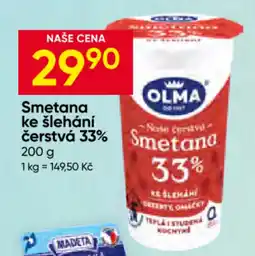 Hruška Olma smetana ke šlehání čerstvá 33% nabídka