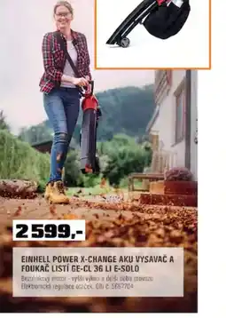 OBI Einhell power x-change aku vysavač a foukač listí ge-cl 36 li e-solo nabídka