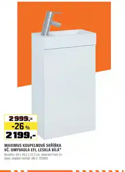 OBI Maximus koupelnová skříňka vč. umyvadla efi, lesklá bílá nabídka