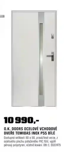 OBI O.K. doors ocelové vchodové dveře temidas inox P55 bílé nabídka