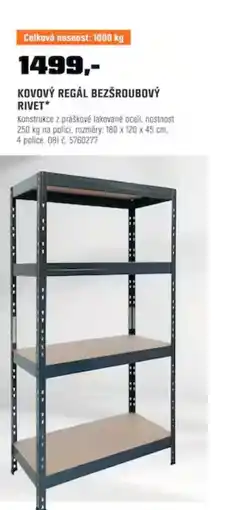 OBI Obi kovový regál bezšroubový rivet* nabídka