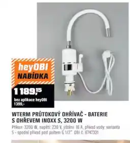 OBI Wterm průtokový ohřívač - baterie s ohřevem inoxxs, 3200 w nabídka
