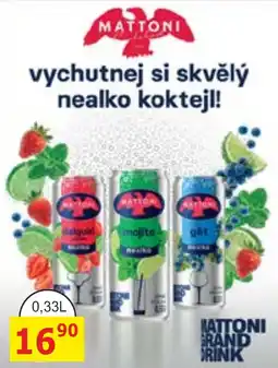 BENE Nápoje Mattoni nealko koktejl nabídka