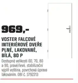 OBI Voster falcové interiérové dveře plné, lakované, bílá, 80 p nabídka