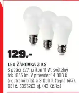 OBI Led žárovka 3 ks nabídka