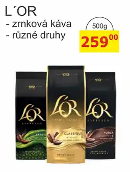 BENE Nápoje L'OR zrnková káva nabídka
