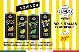 BENE Nápoje Credo lemon soda nabídka