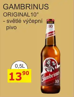BENE Nápoje Gambrinus original 10° nabídka