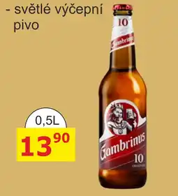 BENE Nápoje Gambrinus světlé výčepní pivo nabídka