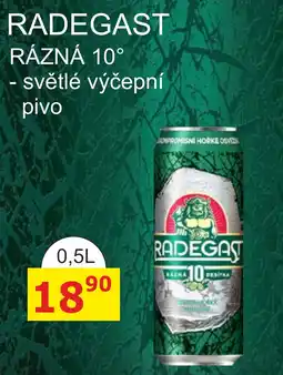BENE Nápoje Radegast Rázná 10° nabídka