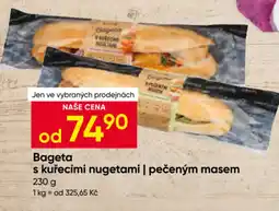 Hruška Bageta s kuřecími nugetami | pečeným masem nabídka