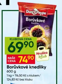 Hruška Don Peppe borůvkové knedlíky nabídka