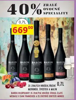 BENE Nápoje Baron ze zralých hrušek, třešní merunék, švestek a malin nabídka