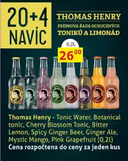 BENE Nápoje Thomas Henry nabídka