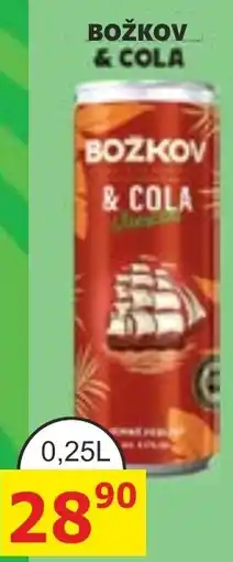 BENE Nápoje Božkov & cola nabídka
