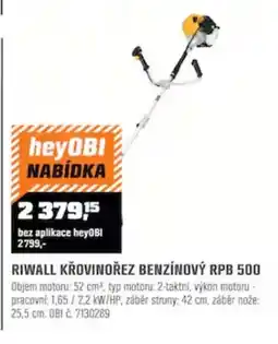 OBI Riwall křovinořez benzinový rpb 500 nabídka