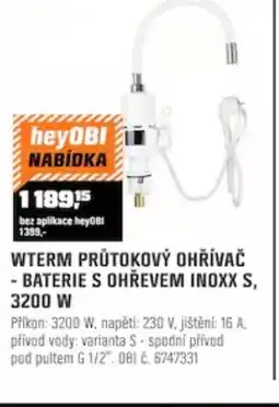 OBI Wterm průtokový ohřívač - baterie s ohřevem inoxx s nabídka