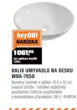 OBI heyOBI baliv umyvadlo na desku wba-7050 nabídka