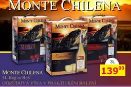 BENE Nápoje Monte Chilena odrůdová vína v praktickém balení nabídka