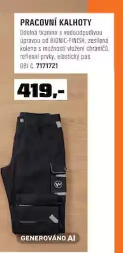 OBI Pracovní kalhoty nabídka