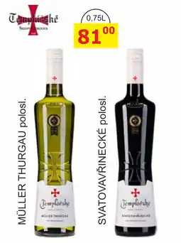BENE Nápoje Templářské Müller Thurgau polosl. Svatovavřinecké polosl. nabídka