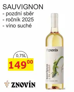 BENE Nápoje Znovín sauvignon nabídka