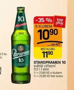 Flop STAROPRAMEN 10 světlé výčepní nabídka