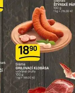 Flop GRILOVACÍ KLOBÁSA vybrané druhy nabídka