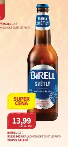Kubík potraviny Birell nealkoholické světlé pivo nabídka