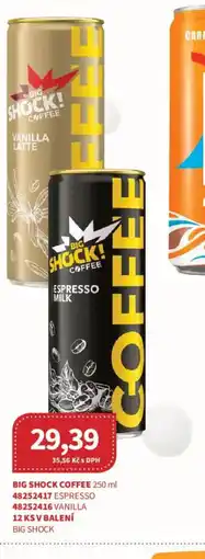 Kubík potraviny Big Shock coffee espresso milk nabídka