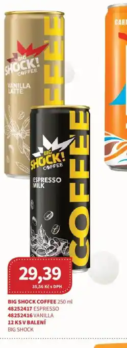 Kubík potraviny Big Shock coffee espresso milk nabídka