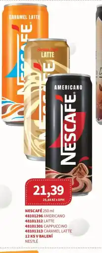 Kubík potraviny Nescafe americano latte cappuccino caramel latte nabídka