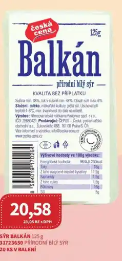 Kubík potraviny Balkán přírodní bílý sýr nabídka