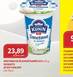 Kubík potraviny Smetana ke šlehání kunín 31% nabídka
